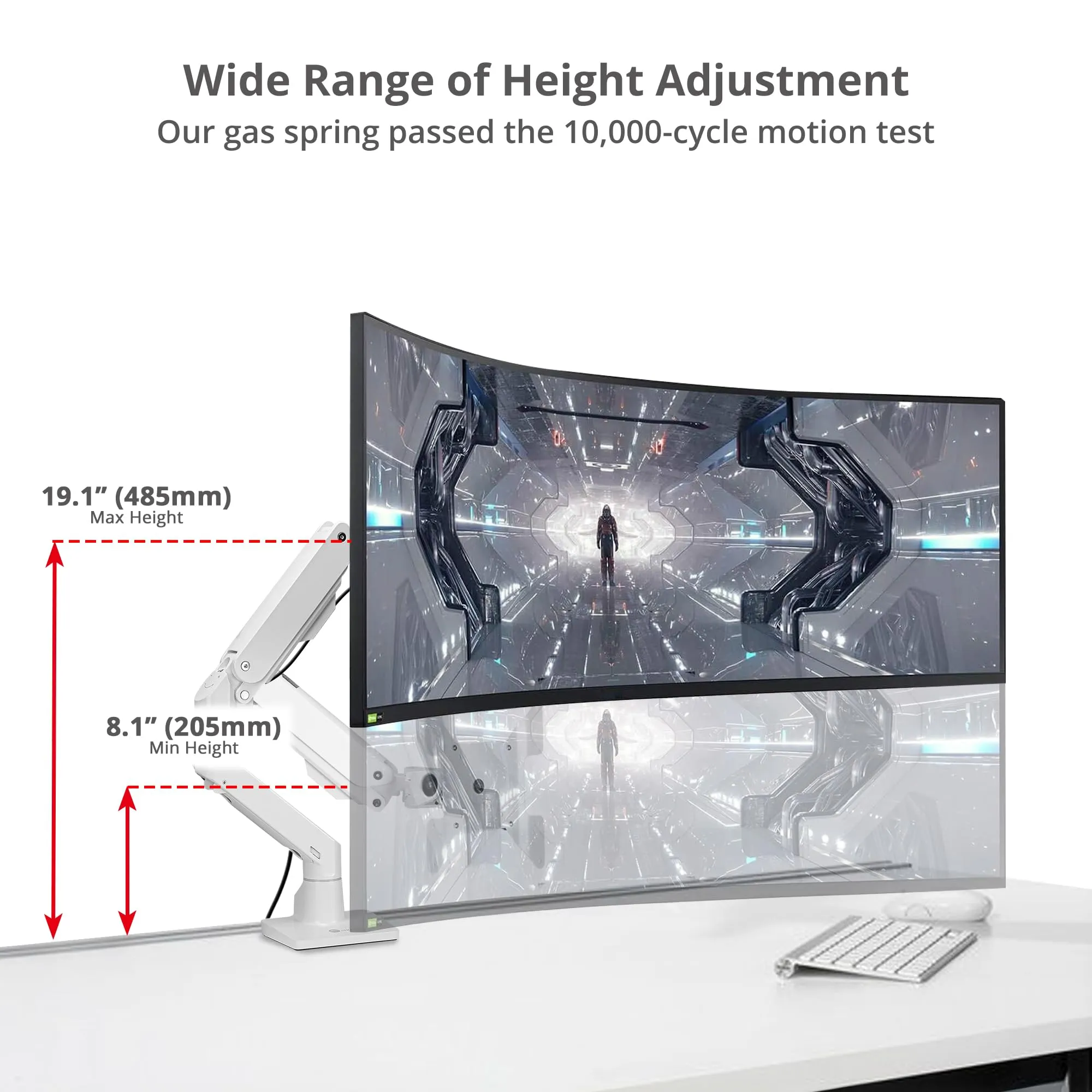 Siig CE-MT3S11-S1 Heavy Duty Single Monitor Arm For 34-49