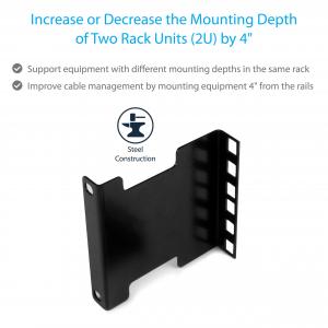 Startech RDA2U 4 Rail Depth Adpt Kit 2u Taa