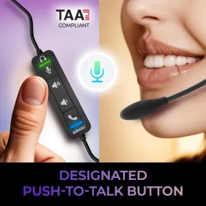 Adesso XTREAMP4T-TAA Taa Compliant Push To Talk - 2 In 1 Headset