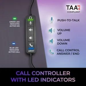 Adesso XTREAMP4T-TAA Taa Compliant Push To Talk - 2 In 1 Headset