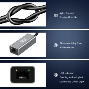 Adesso AUH-5000 Usb-c Ethernet Adapter - Compact  Fast Connectivity