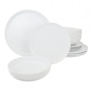 Gibson 135247.12 Elite Serenade 12 Piece Round Stoneware Dinnerware Se