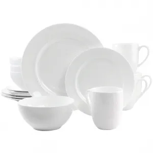 Gibson 81387.16 Elite 16 Piece Embossed Bone China Dinnerware Set In W