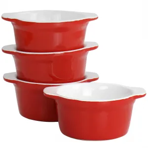 Martha 83042.04 4 Piece Stoneware 4in Ramekin Set In Red