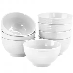 Gibson 90733.01 Home Plaza Cafe 8 Piece 6 Inch Stoneware Bowl Set In W