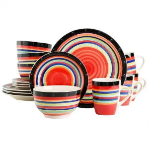 Gibson 97694.16R Home Casa Stellar 16-piece Stoneware Dinnerware Set