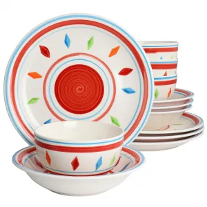 Gibson 134292.12R Home Heidy Hand Painted 12 Piece Dinnerware Set