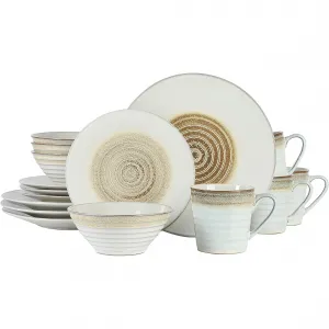 Gibson 120042.16R Elite 16-piece Stoneware Dinnerware Set - Taupe