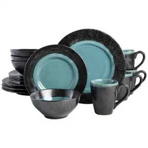 Gibson 98998.16R Elite Dragonstone 16-piece Reactive Glaze Set - Aqua