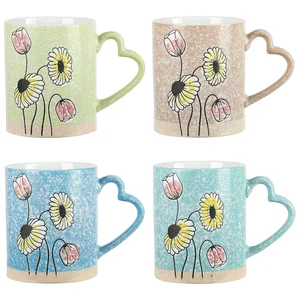 Gibson Gibson Home Sunbloom 4 Piece 15 Ounce Floral Mug Set