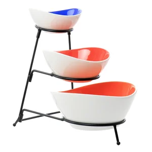 127291.04 | Gibson Home Crenshaw 3-Tier Serving Bowl Set