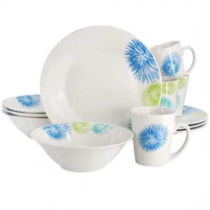 Gibson 142757.12 Home Blue Meadow 12-piece Ceramic Dinnerware Set