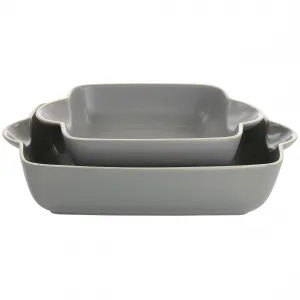 Gibson 130946.02 Home Rockaway Stoneware Nesting Bakeware Set - Grey