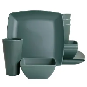 Gibson 134047.12 Home Grayson Melamine 12-piece Dinnerware Set - Green