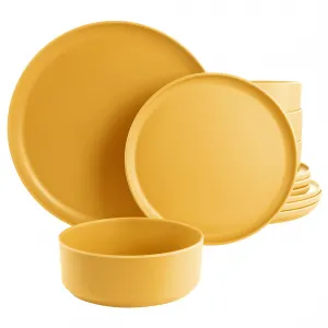 Gibson 135733.12 Home Canyon Crest 12-piece Melamine Dinner Set - Yell