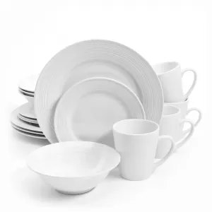 Gibson 123280.16 Home Embossed Buffet 16 Piece Ceramic Dinnerware Set 