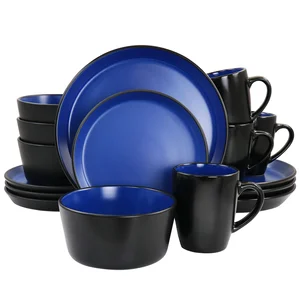 131517.16 | Gibson Home Laramie Blue 16-Piece Dinnerware Set