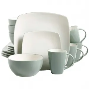 Gibson 100142.16RM Home Soho Lounge 16 Piece Soft Square Stoneware Din