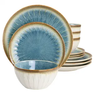 Gibson 134001.12 Elite Mayfair Bay 12 Piece Stoneware Dinnerware Set I