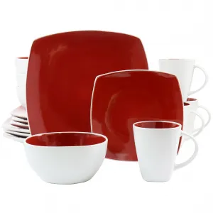 Gibson 78937.16 Elite Soho Lounge 16 Piece Red Stoneware Set