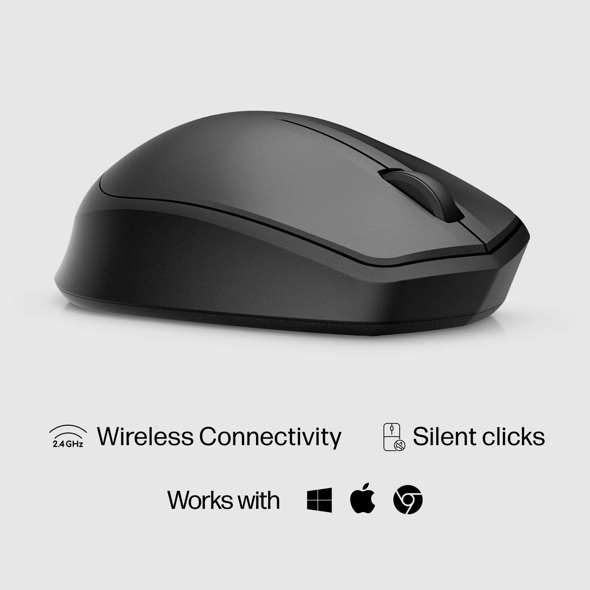 Hp 19U64AA#ABL Hp 280 Wireless Silent Black Mouse With Ergonomic Desig