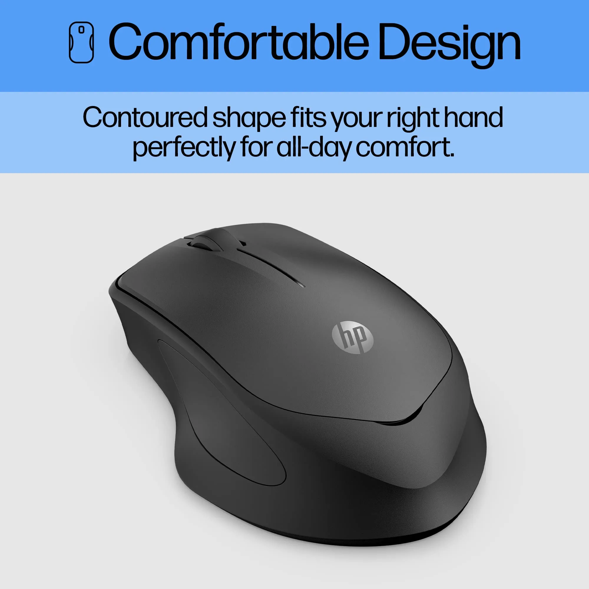 Hp 19U64AA#ABL Hp 280 Wireless Silent Black Mouse With Ergonomic Desig