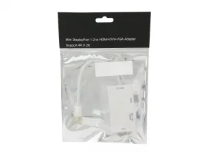 Nippon 30DP-MDP-HDV-4K Mini Displayport 3-in-1 Adapter Hub - 4k