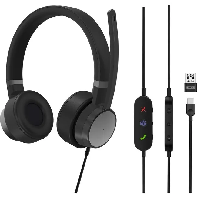 Lenovo 4XD1C99223 Go Wired Anc Headset Thunder Black