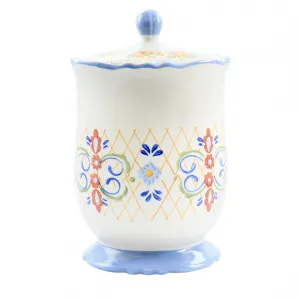 Laurie 130964.01RR Tierra Hand Painted Stoneware Canister - 2.7 Quarts