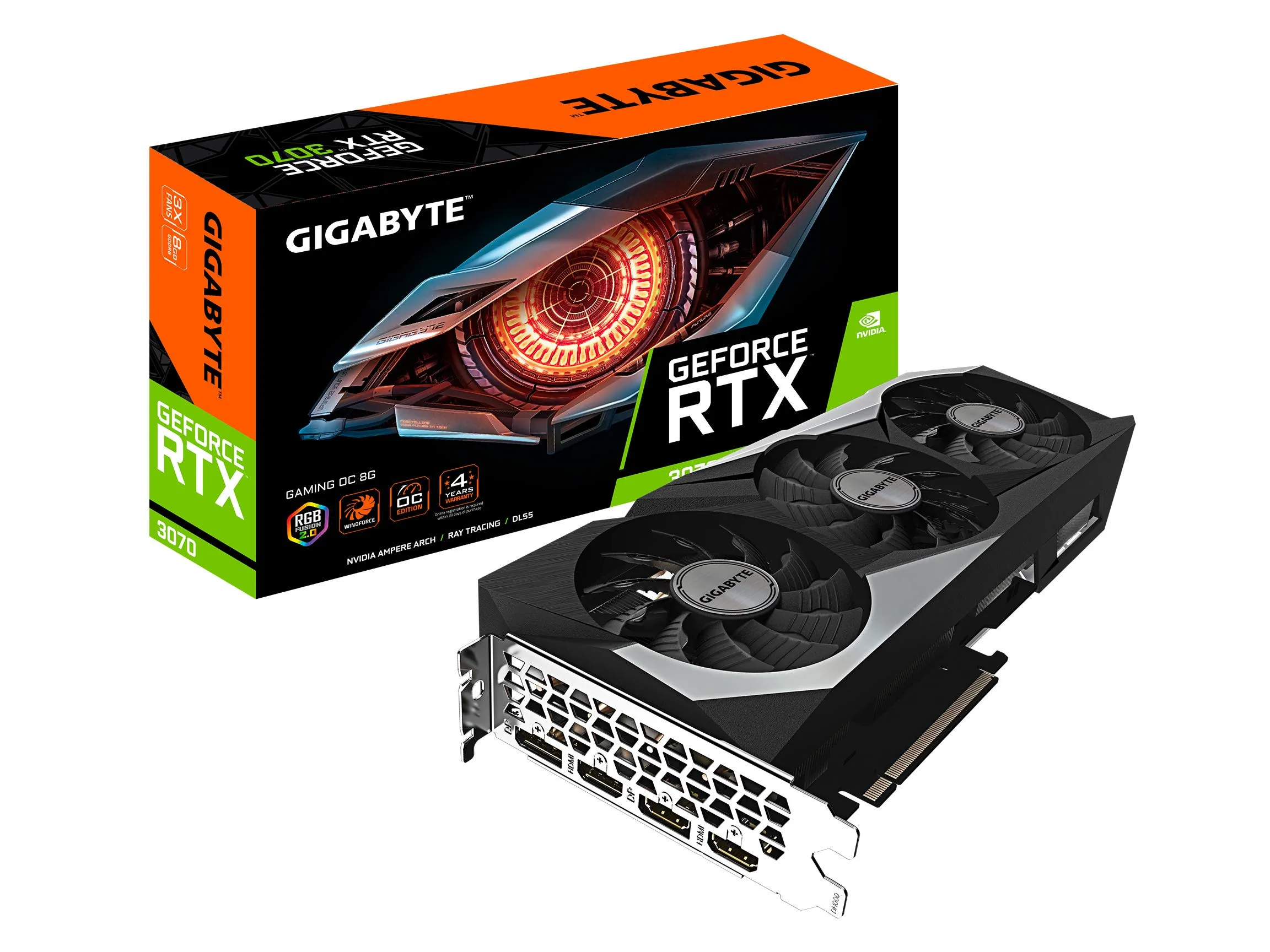 Gigabyte GV-N3070GAMINGOC-8GD Msi Geforce Rtx 3070 Gaming 8gb Graphics