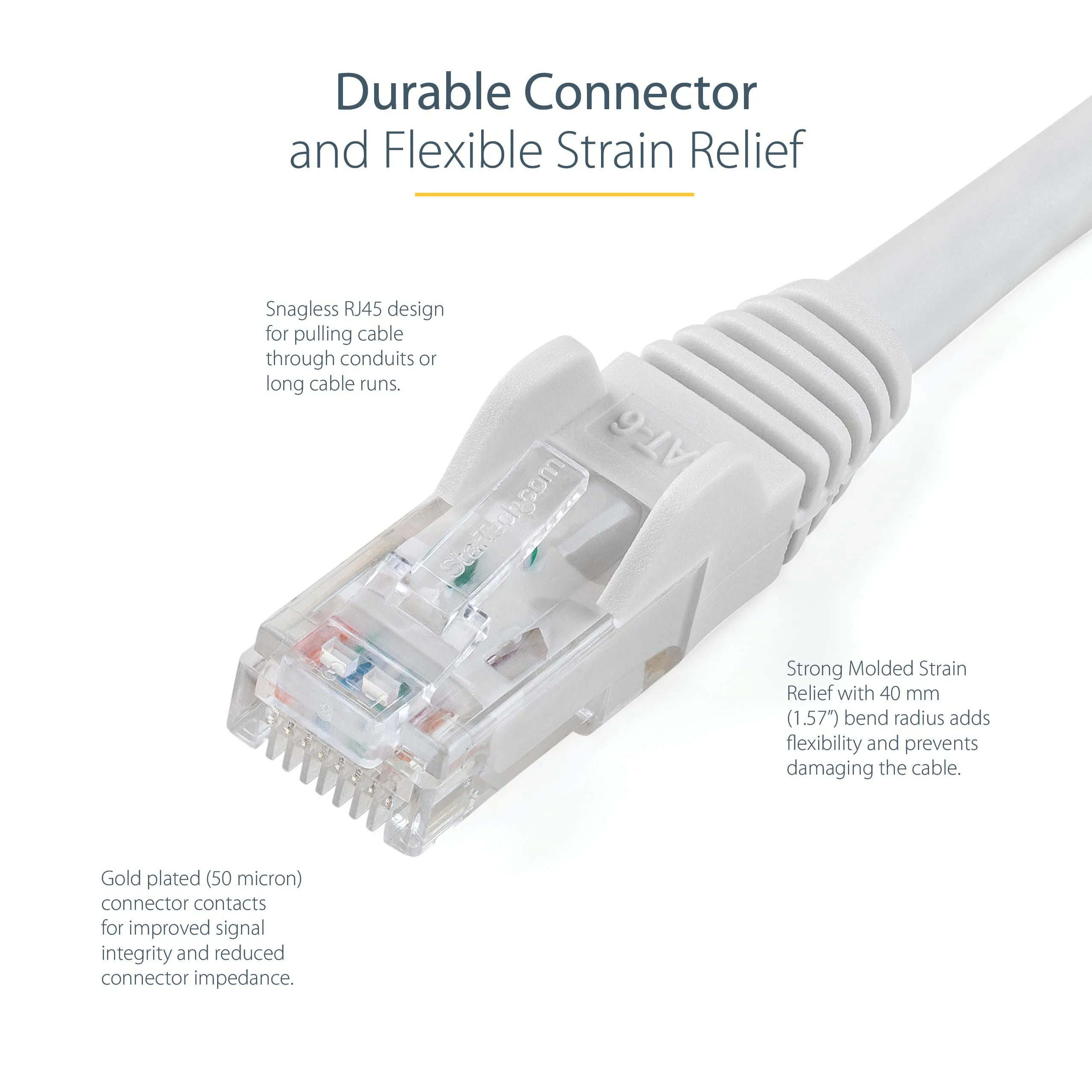 Startech N6PATCH50WH 50ft Cat6 Ethernet Patch Cable - White