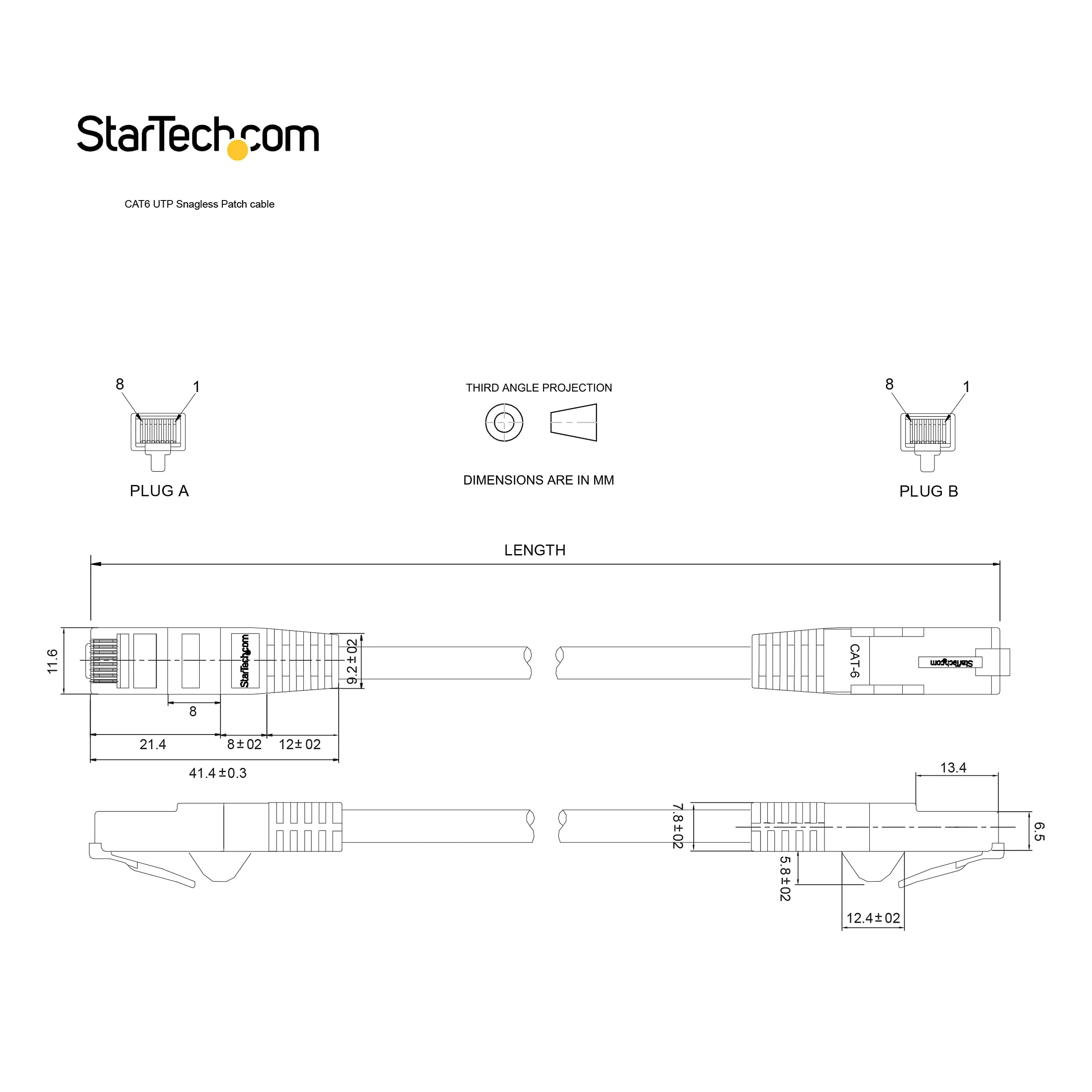 Startech N6PATCH50WH 50ft Cat6 Ethernet Patch Cable - White