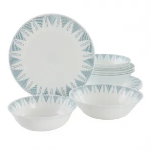 Gibson 138948.12 Piper Point 12-piece White Glass Dinnerware Set