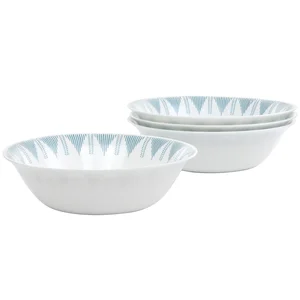 138946.04 | Gibson Piper Point Blue Opal Glass Fruit Bowl