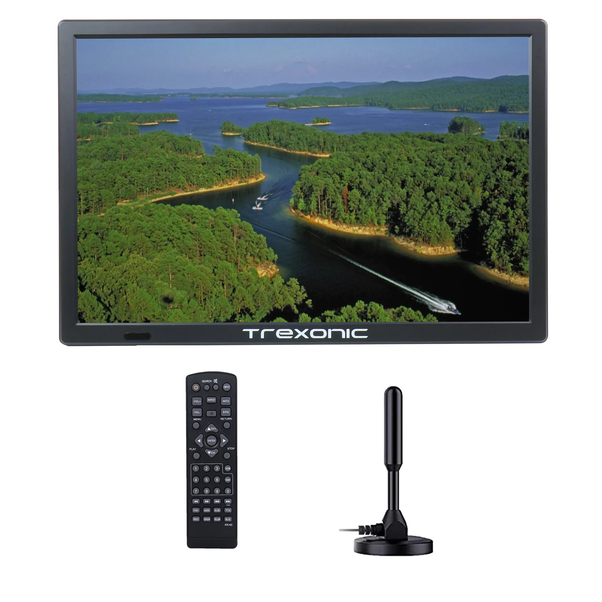 Trexonic TRX-D15-RB Portable Rechargeable 15.4 Inch Led Tv With Hdmi, 