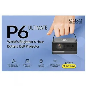 Aaxa HP-P6U-01 P6 Ultimate Smart Dlp Mini Projector With Wifi  Bluetoo