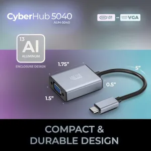 Adesso AUH-5040 Usb-c To Vga Adapter - 1080p Compact Converter