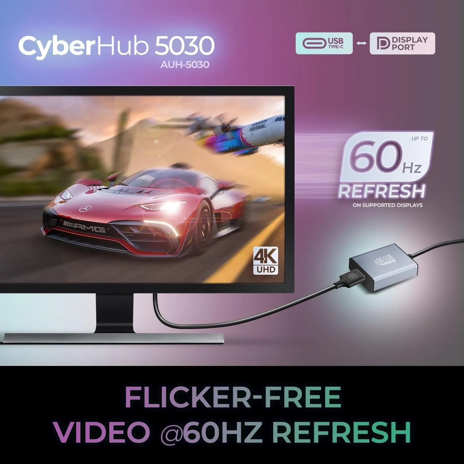 Adesso AUH-5030 4k Usb-c To Hdmi Adapter - 60hz Display Connection