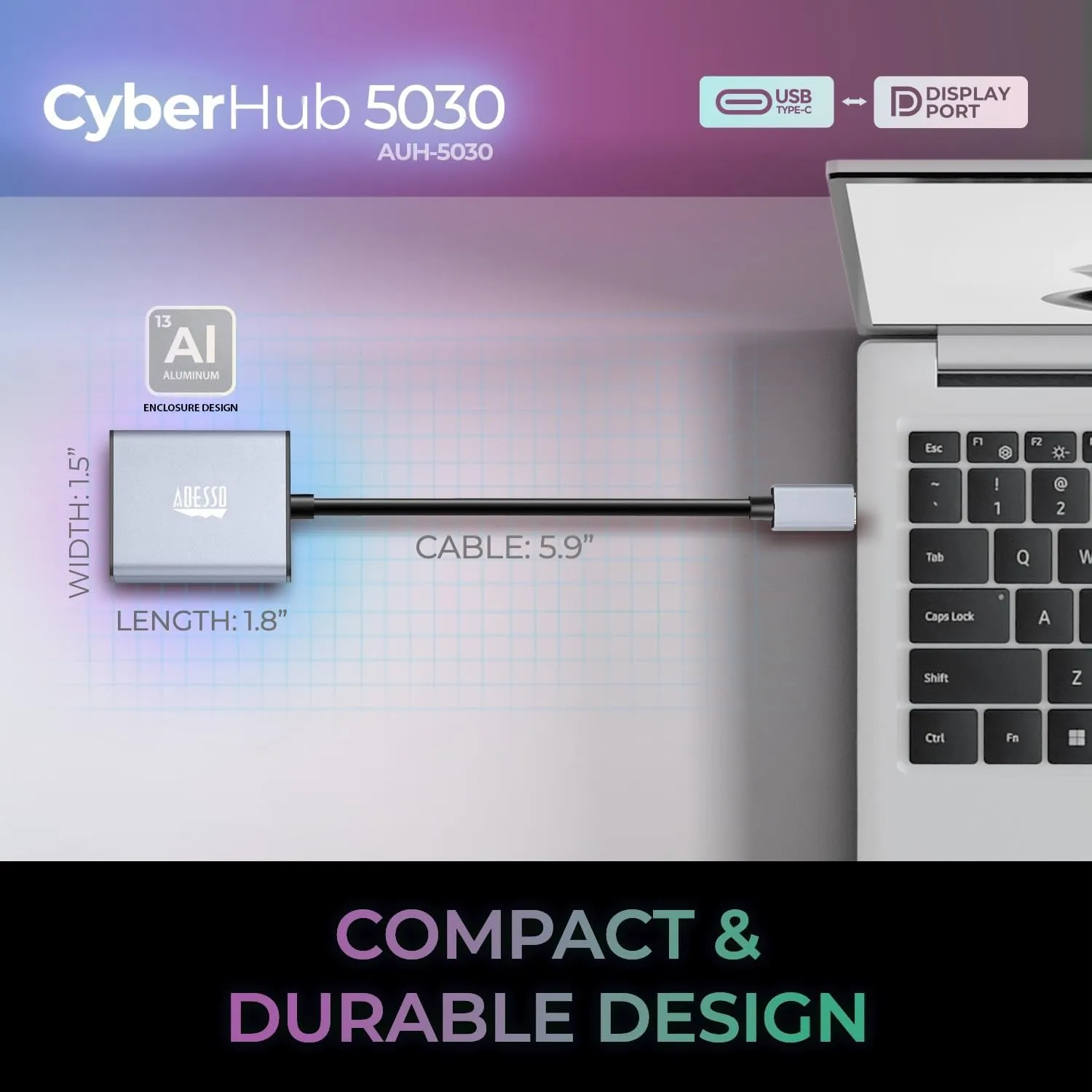 Adesso AUH-5030 4k Usb-c To Hdmi Adapter - 60hz Display Connection