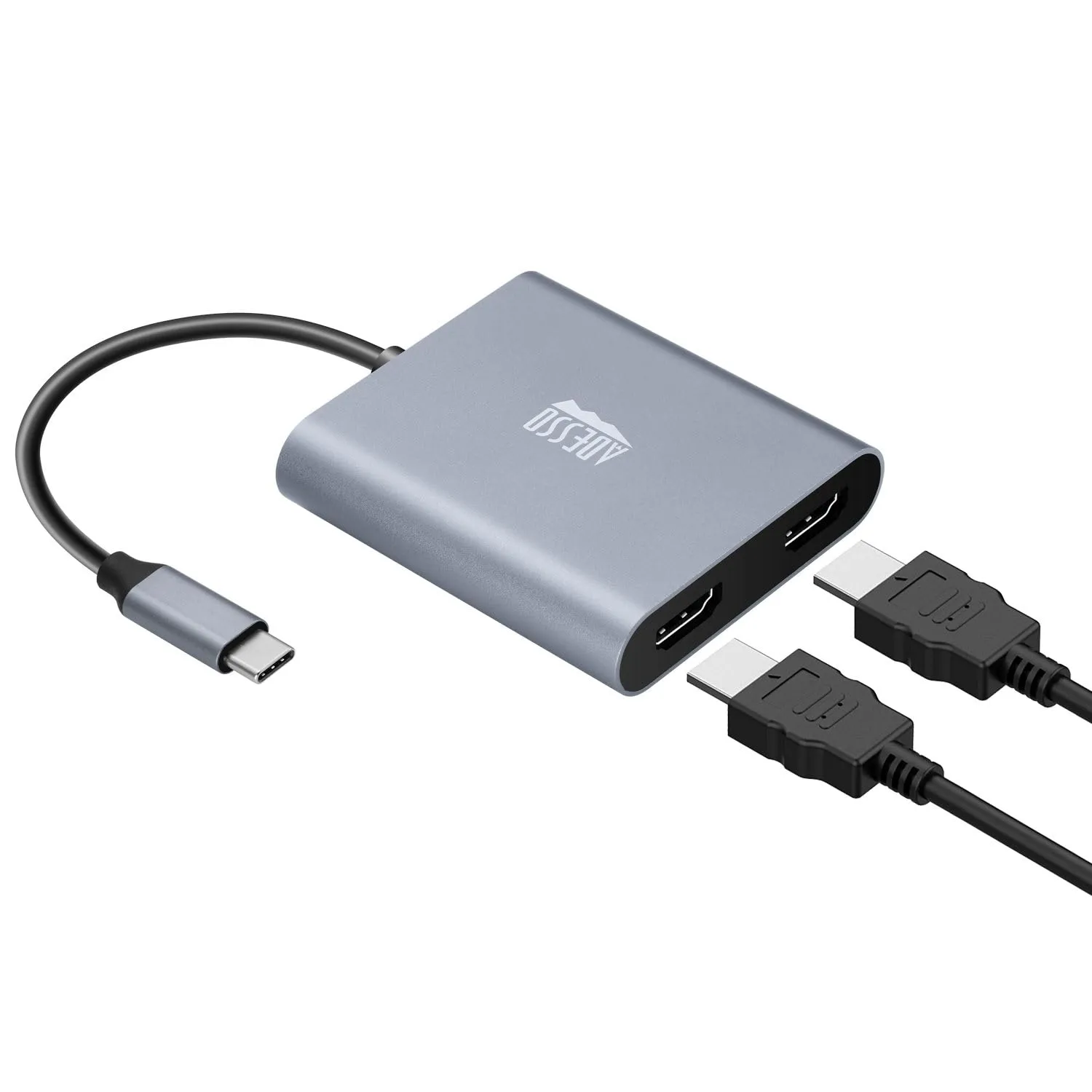 Adesso AUH-5020 Dual 4k Usb-c To Hdmi Adapter With Audio Pass-through