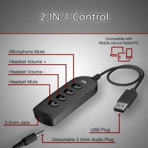 Cyber AC-5812 Universal Usb Controller  3.5mm Stereo Headset