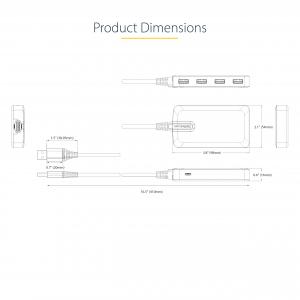 Startech 5G4AB-USB-A-HUB 4-port Usb-a Hub 5gbps Laptop