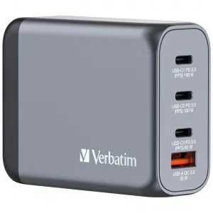 Verbatim 32202 100w 4-port Gan Wall Charger With Usb-c And Usb-a