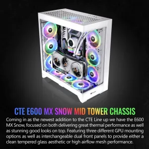 Thermaltake CA-1Y3-00M6WN-00 Cte E600 Mx Snow Mid-tower Chassis