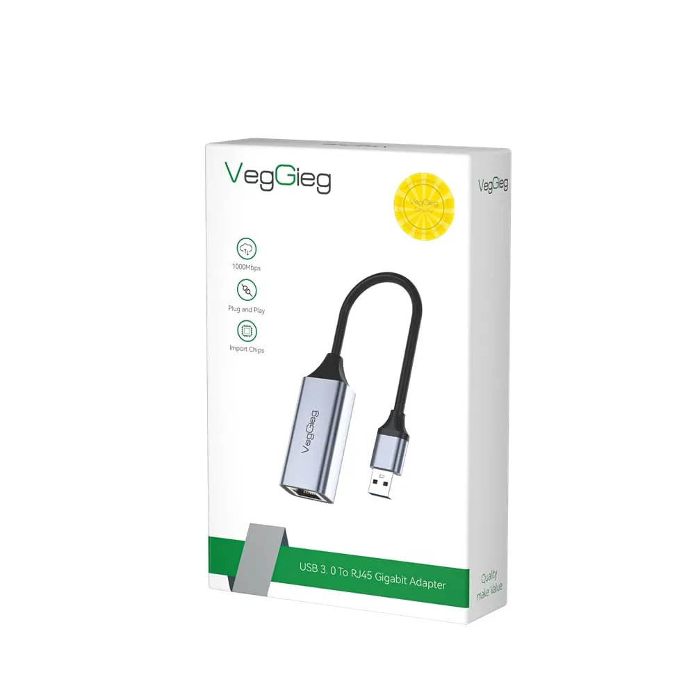 Veggieg V-K308 Usb C To Gigabit Ethernet Adapter - Portable  Aluminum