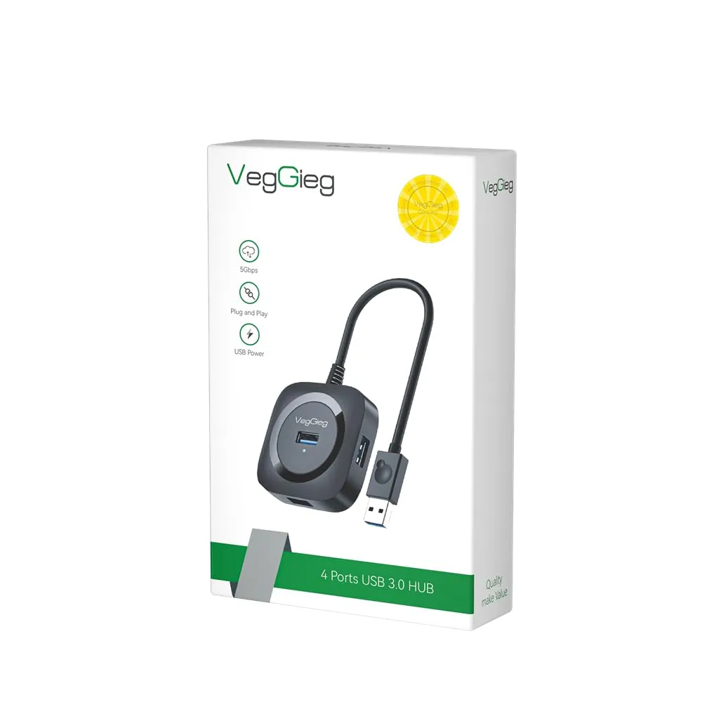 Veggieg V-U342 3.3ft Usb 3.0 Hub - Multi Port Expander