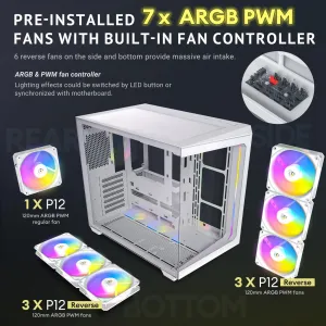 Antec C5 ARGB WHITE C5 Argb White Mid Tower Case With Tempered Glass