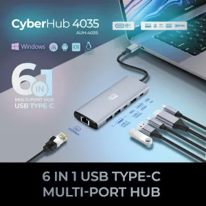 Adesso AUH-4035 Usb C 6in1 Docking Station