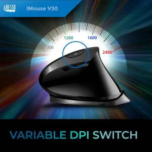 Adesso iMouseV30 Ergonomic Adjustable Vertical Wireless Mouse