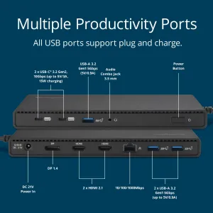 Kensington K32810NA Sd4842p Usb-c 10gbps Triple Video Docking Station